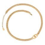 Double D Initial Gold Plated Choker Necklace