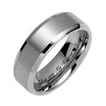 Custom Engraved Men's Brushed Beveled Edge Ring