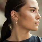 Rose Gold Plated Sterling Silver Cross Hoop Earrings