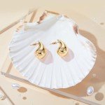 Chunky Gold Teardrop Earrings for Women