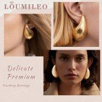 Large Chunky Gold Hoop Waterdrop Earrings for Women