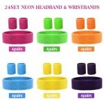 80s Neon Headbands and Wristbands Set – 72 Pieces