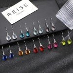 Trendy Sterling Silver Teardrop Crystal Earrings