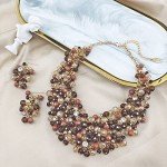 Chunky Crystal Collar Necklace and Earring Set