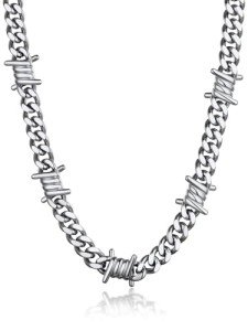 Barbed Wire Chain Choker Necklace for Men & Women