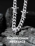 Barbed Wire Chain Choker Necklace for Men & Women