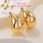 Large Chunky Gold Hoop Waterdrop Earrings for Women