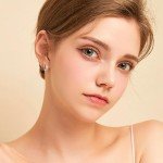 Three Stone Moissanite Sterling Silver Hoop Earrings