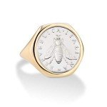 Miabella Italian 2-Lira Bee Coin Signet Ring