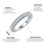 Stackable CZ Wedding Band Ring for Women
