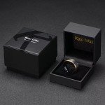 Men's 8mm Black Tungsten Gold Plated Wedding Band