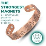 Wildlife Men's Copper Magnetic Bangle Bracelet