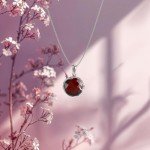 925 Sterling Silver Red Garnet Pendant Necklace