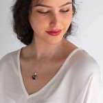 925 Sterling Silver Red Garnet Pendant Necklace