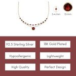 Dainty Heart Garnet Necklace and Earring Set