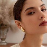Chunky Gold Teardrop Earrings for Women