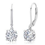 Sterling Silver 2 CT.TW CZ Dangle Earrings