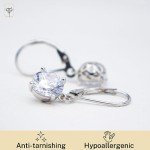 Sterling Silver 2 CT.TW CZ Dangle Earrings