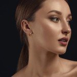 14K Gold U-Shaped Small Hoop Earrings for Women