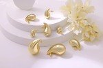 Chunky Gold Teardrop Earrings for Women