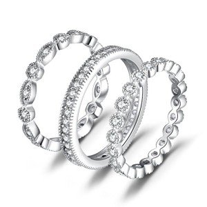 14K Gold Plated Sterling Silver Cubic Zirconia Rings