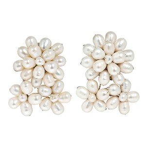Floral Freshwater Pearl Clip-On Earrings for Women