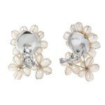 Floral Freshwater Pearl Clip-On Earrings for Women