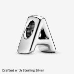 Pandora Silver Letter A Charm for Bracelets