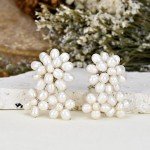 Floral Freshwater Pearl Clip-On Earrings for Women