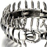 Men's Silver Polished Stainless Steel Centipede Bangle