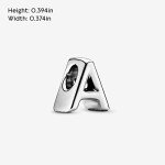 Pandora Silver Letter A Charm for Bracelets