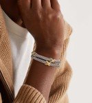 Twisted Cable Cuff Bracelet Set - Gold & Silver