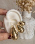 Gold Teardrop and Chunky Hoop Earrings Set
