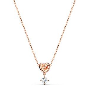 Swarovski Rose-Gold Heart Pendant Necklace with Crystals
