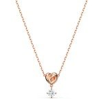 Swarovski Rose-Gold Heart Pendant Necklace with Crystals