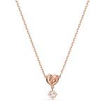 Swarovski Rose-Gold Heart Pendant Necklace with Crystals