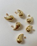 Gold Teardrop and Chunky Hoop Earrings Set