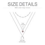 Crescent Moon Layered Necklace with Birthstone