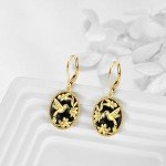 Sterling Silver Hummingbird Dangle Earrings with Onyx