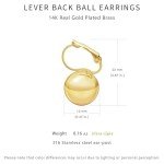 14K Gold Plated Ball Drop Earrings for Women