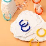 20 Pairs Bohemian Beaded Hoop Earrings for Women