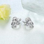Vintage Sterling Silver Octopus Ear Cuff Earrings