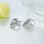 Vintage Sterling Silver Octopus Ear Cuff Earrings