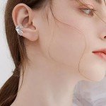 Vintage Sterling Silver Octopus Ear Cuff Earrings