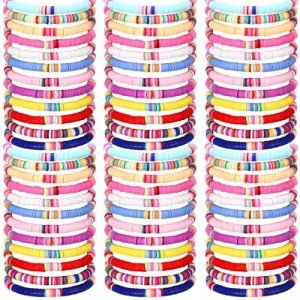 100 Pcs Stackable Surfer Heishi Bracelets Set