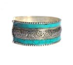 Stunning Turquoise Mosaic Cuff Bracelet - Adjustable