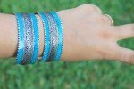 Stunning Turquoise Mosaic Cuff Bracelet - Adjustable
