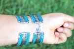 Stunning Turquoise Mosaic Cuff Bracelet - Adjustable
