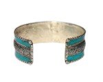 Stunning Turquoise Mosaic Cuff Bracelet - Adjustable