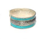 Stunning Turquoise Mosaic Cuff Bracelet - Adjustable